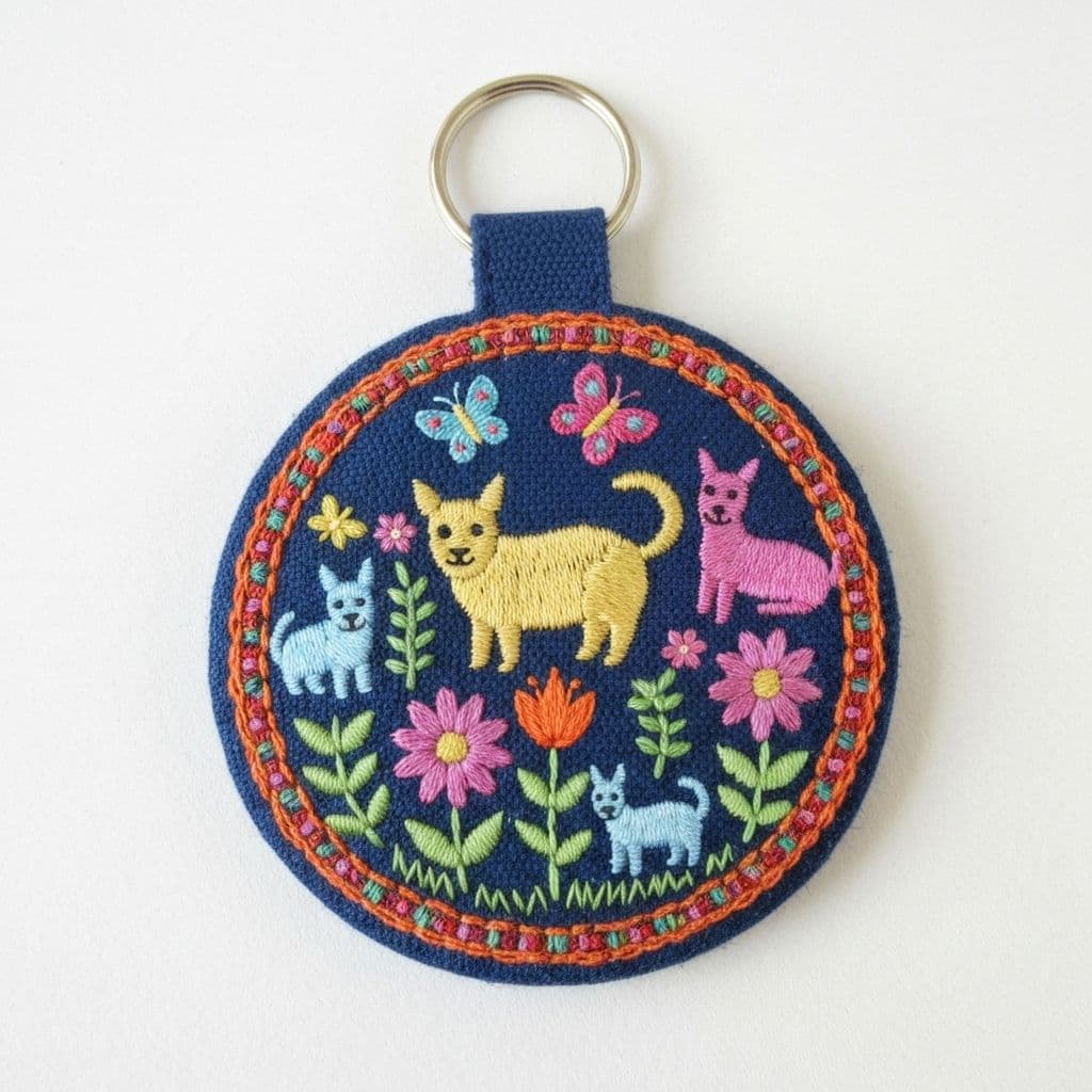 Embroidered Woven Printed Key Chain