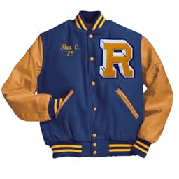 Custom jacket patch design 2 for letterman and varsity jackets with premium embroidery
